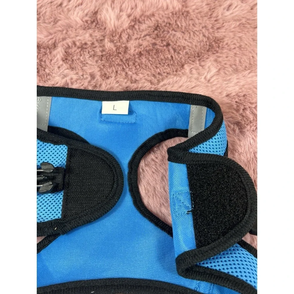 Dog Harness, Blue Mesh, Size LARGE WITH BLACK
